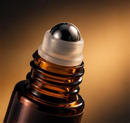 Close-up of the stainless steel rollerball
